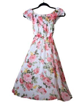Bailey's Blossoms Floral On or Off Shoulder Lined Party Dress Size 6